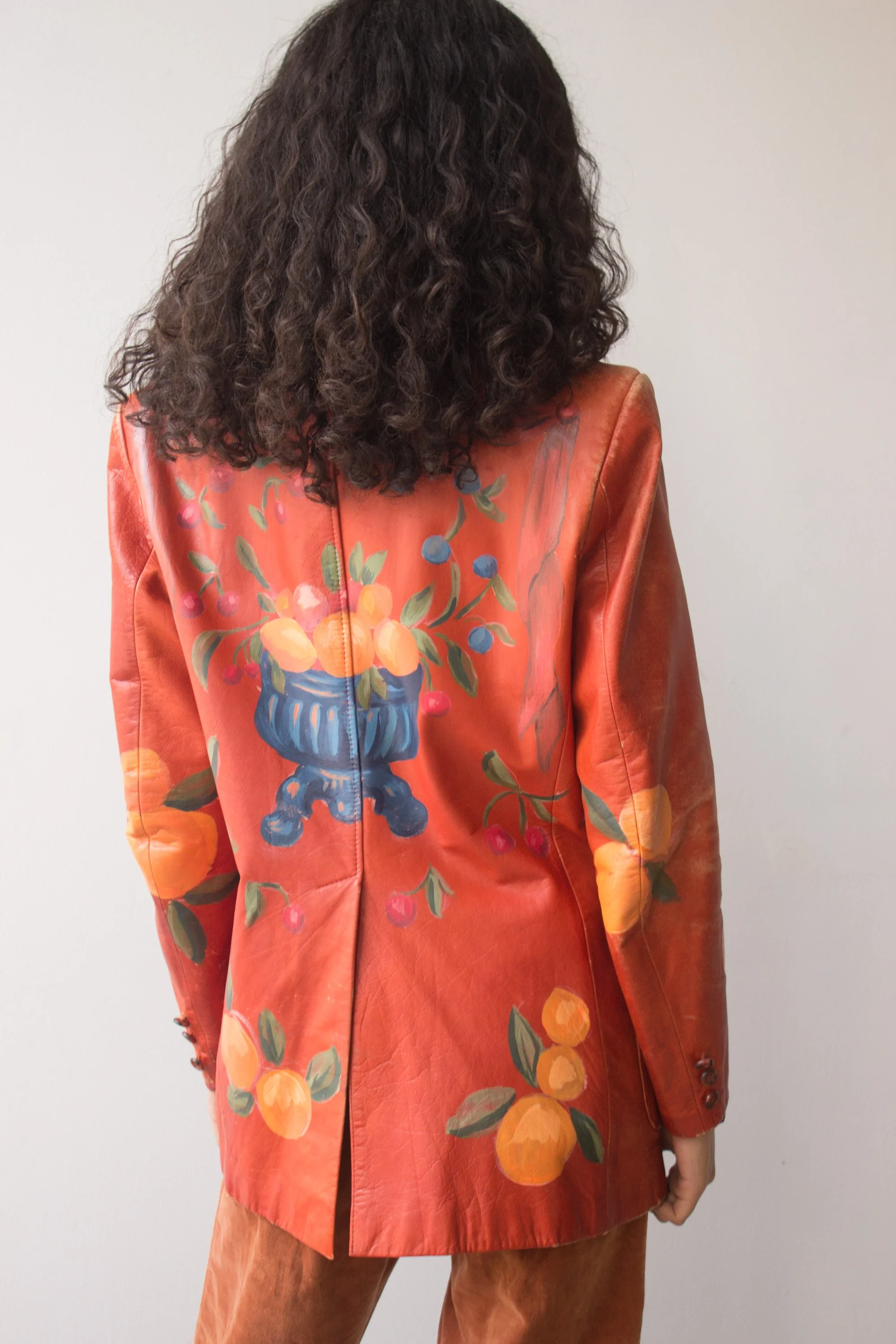 60s~70s miss levis フルーツ柄jacket Vintage Levis Long Denim Jacket / Orange Tab Work Hippie Chore